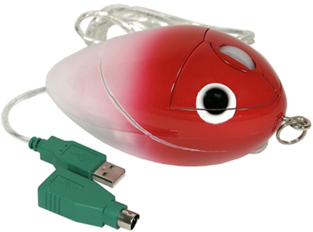 Picture of Mousebait Optical PC Mouse     Red Head/White Mb-1C
