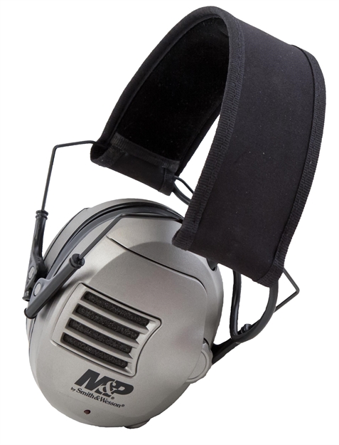 Picture of  M&P Accessories 110041 Alpha Electronic Muff Polymer 23 DB Over The Head Gray/Black Adult 1 Pair