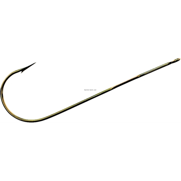 Picture of Mr. Crappie Cam-Action Hook, Size 1/0, Needle Point, Light Wire, Aberdeen, Straight Eye, Gold, 16 Per Big Count Bag