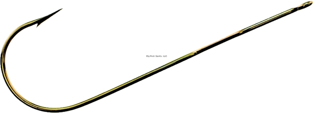 Picture of Mr. Crappie Cam-Action Hook, Size 4, Needle Point, Light Wire, Aberdeen, Straight Eye, Gold, 18 Per Big Count Bag