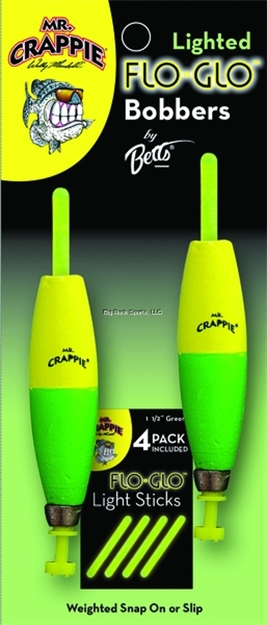 Picture of Mr. Crappie Flo Glo Lighted Bobbers 2-1/2" Cigar Y/G 2Pk