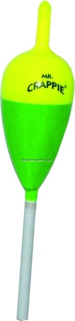 Picture of Mr. Crappie Slip Thang Balsa Slip Pencil Floats 3/4" Yellow/Green 36Pk