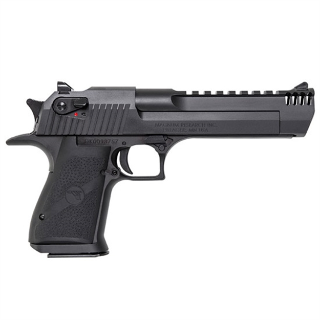 Picture of  Magnum Research De50imb Desert Eagle Mark Xix 50 AE 6" With Muzzle Brake 7+1 Matte Black Carbon Steel Frame & Slide Black Rubber Grip 761226087205