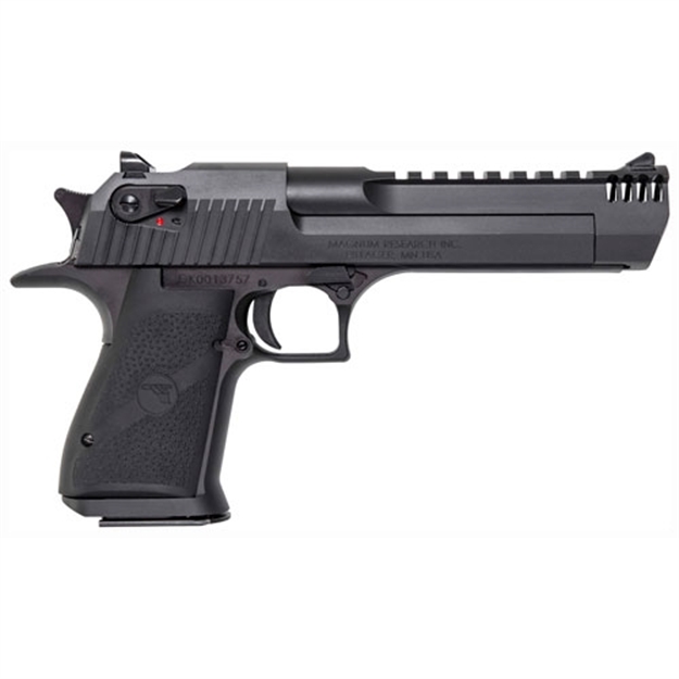 Picture of  Magnum Research De357imb Desert Eagle Mark Xix 357 Mag 6" With Muzzle Brake 9+1 Matte Black Carbon Steel Frame & Slide Black Rubber Grip 761226087229