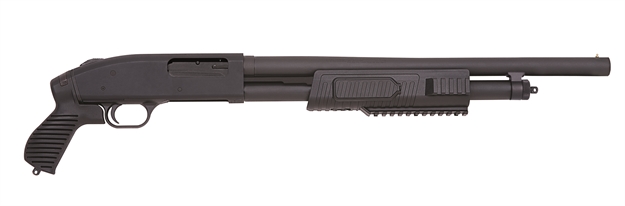 Picture of Mossberg 500 Jic Flex Pump Shotgun 12Ga,18.5" Bead Sight Syn/Matte Blue Flex PG & Railed F/E 6 Rnd 57340