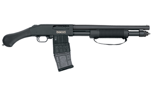 Picture of Mossberg 590M Shockwave Pump Shotgun 12 GA 15" Heavy Wall Bbl 10+1 DM Raptor Grip 50208