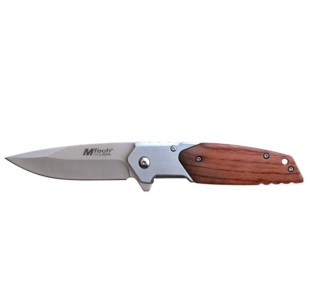 Picture of Mtech Assisted 3.5 IN Blade Wood Handle Tinite Bolster