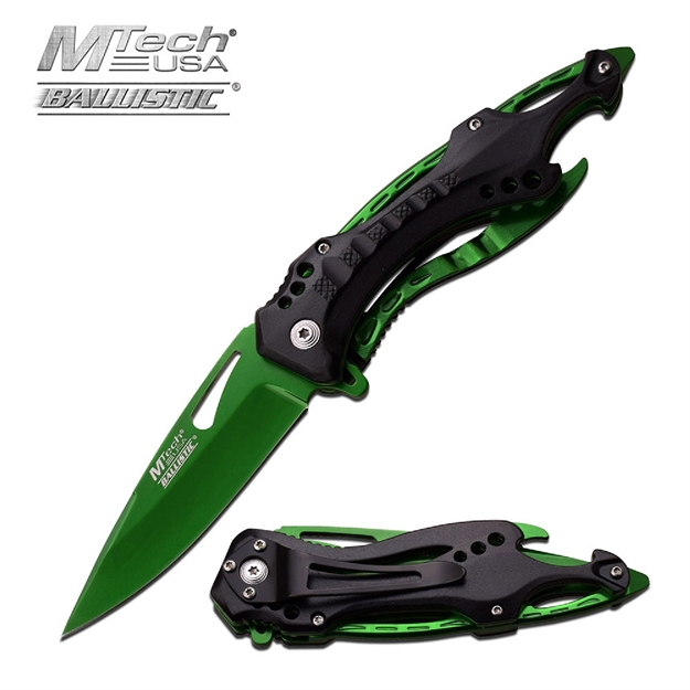 Picture of Mtech Assisted 3.5 IN Green Blade Green-Black Aluminum Hndl