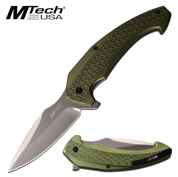 Picture of Mtech Folder 3.25 IN Blade Green Aluminum Handle