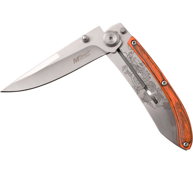 Picture of Mtech Folder 3.25 IN Blade Wood-Stainless Steel Handle MT-1151PDR