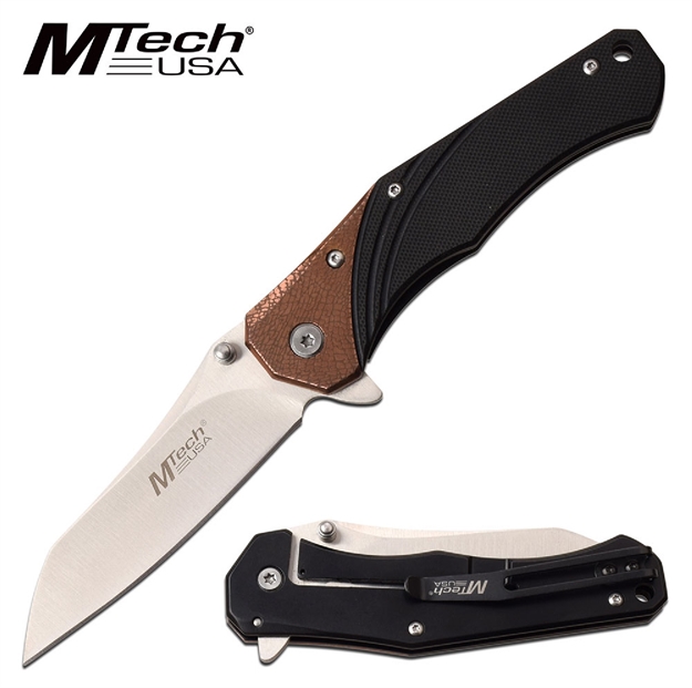 Picture of Mtech Folder 3.50 IN Blade Bronze Bolster Black G-10 Handle
