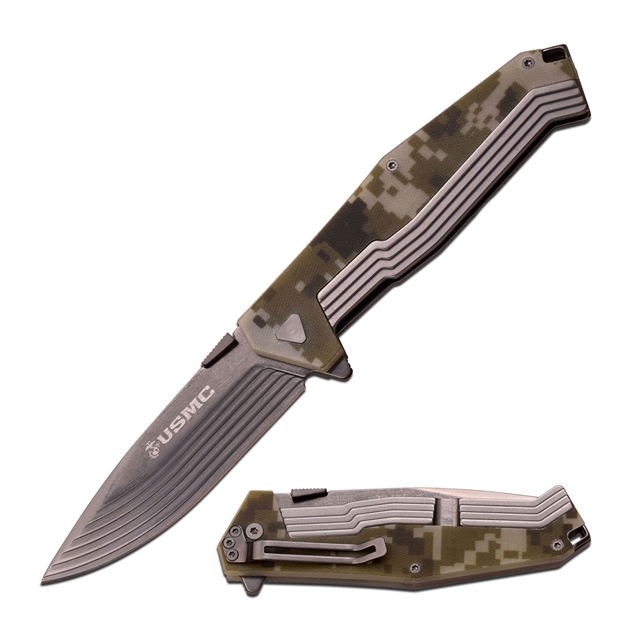 Picture of Mtech US Marines Fldng Knf 4.75Inw-Ti Bld And Camo G10 Hndl