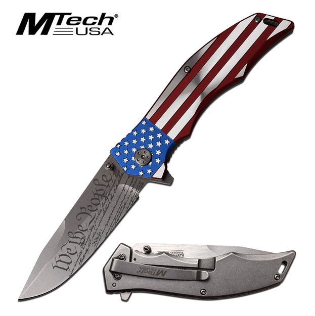 Picture of Mtech Usa Assisted 3.75 IN Blade WE The People SS Handle