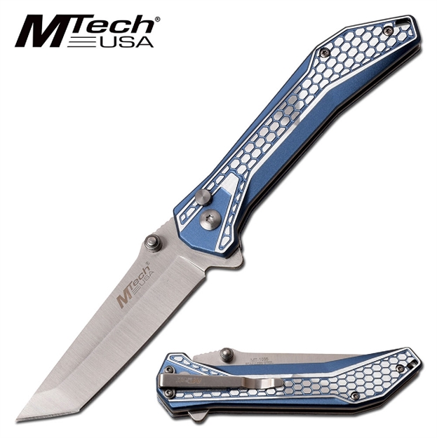 Picture of Mtech Usa Folder 3.25 IN Blade Blue Aluminum Handle