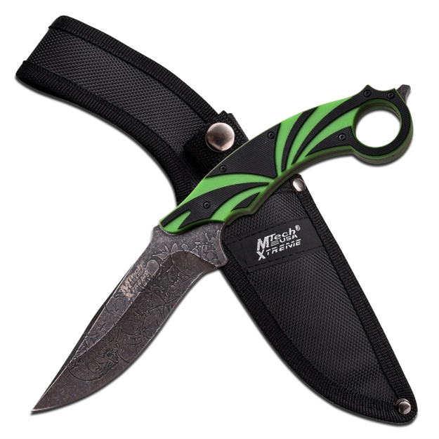 Picture of Mtech Usa Xtreme Fixed Knife 10.25In W-Black And Green Hndl