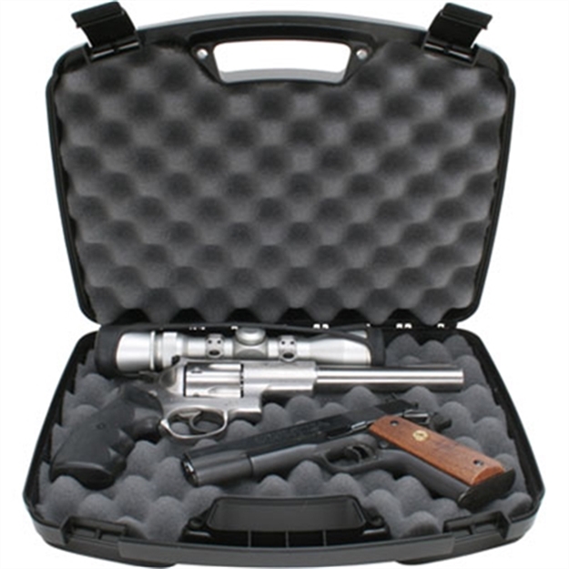 Picture of Mtm Case-Gard 80940 Double Handgun Case  Black Polypropylene Holds 2 Handguns W/ UP TO 8' Barrels 809-40