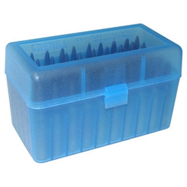 Picture of Mtm Case-Gard Rm5024 Case-Gard R-50 Multi-Caliber Clear Blue Polypropylene 50Rd RM-50-24 026057213248