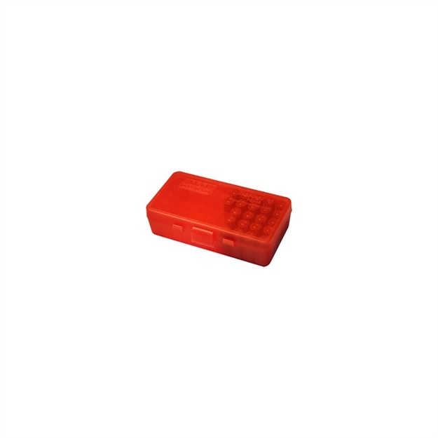 Picture of Mtm Case-Gard P503829 Ammo Box Flip-Top Multi Caliber Handgun Clear Red Polypropylene 50Rd P50-38-29 026057107295