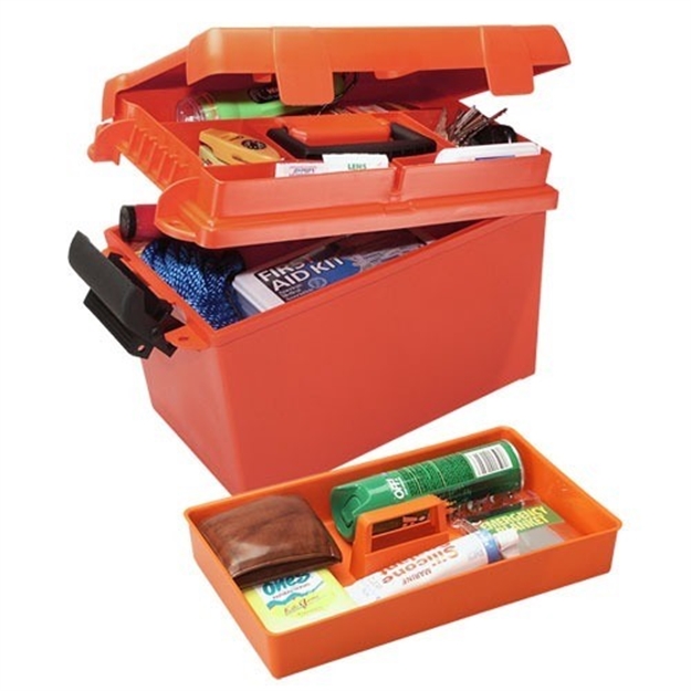 Picture of Mtm Sportsmen's Plus Utility Dry Box 15"X8.8"X9.4" Divided Lid Lift-Out Tray Orange SPUD1-35