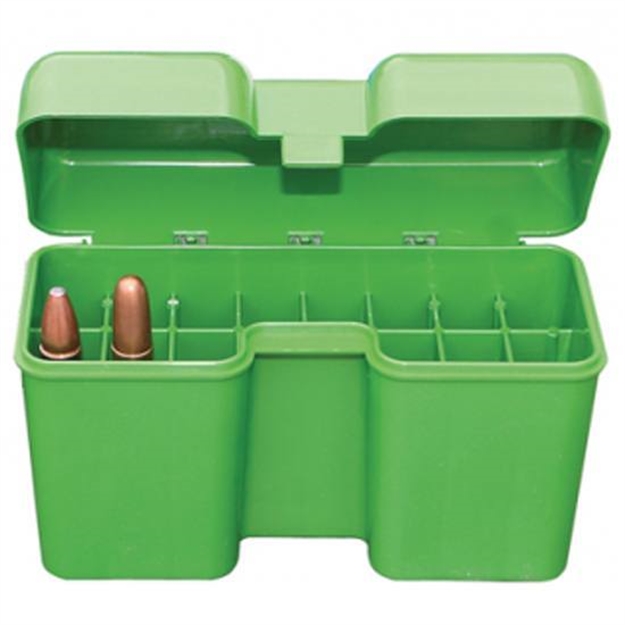 Picture of Mtm Case-Gard Flip-Top 22-Round Rifle Ammo Box Ultra Mags Green RF22-LM-10 026057226101