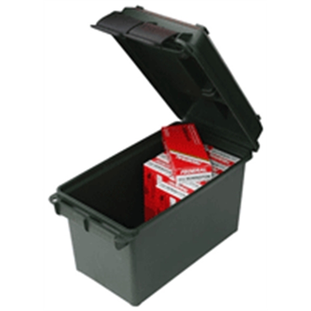 Picture of Mtm 50 Caliber Ammo Can, Polypropylene, 7.4"L X 13.5"W X 8.5"H, Forest Green AC50C11 026057362342
