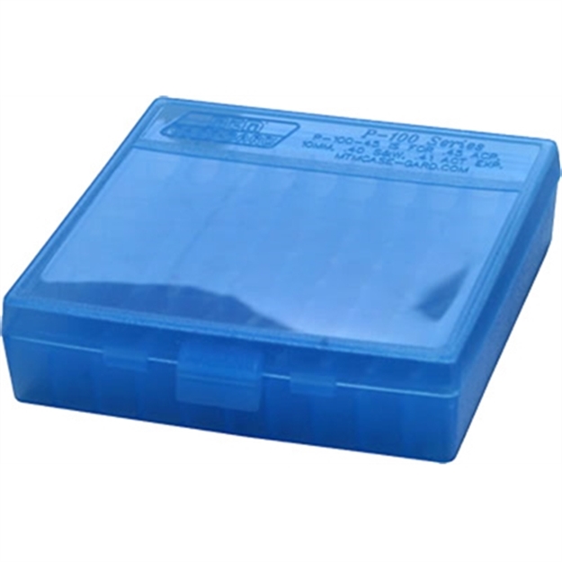 Picture of Mtm Case-Gard Ammo Box 100 Round Flip Top For .22 Lr, Clear Blue P1002224