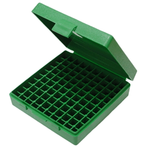 Picture of Mtm Case-Gard P100910 Ammo Box Flip-Top Multi Caliber Green Polypropylene 100Rd P-100-9-10 026057116105