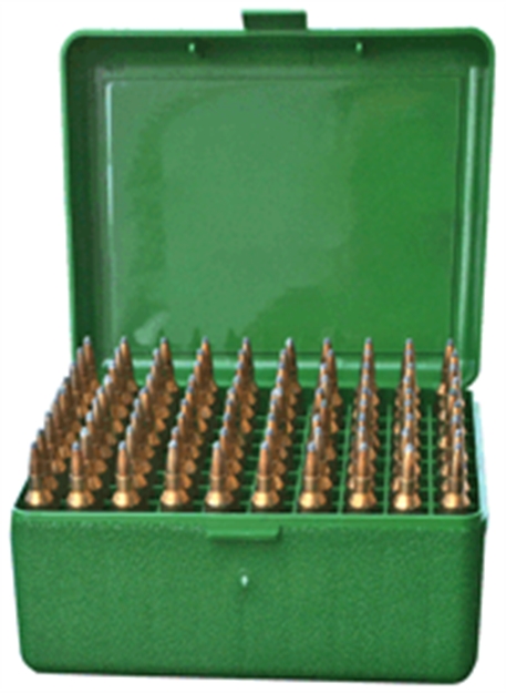 Picture of Mtm Case-Gard Ammo Box 100 Round Flip-Top 22-250 243 308 Win 220 Swift, Green RM-100-10