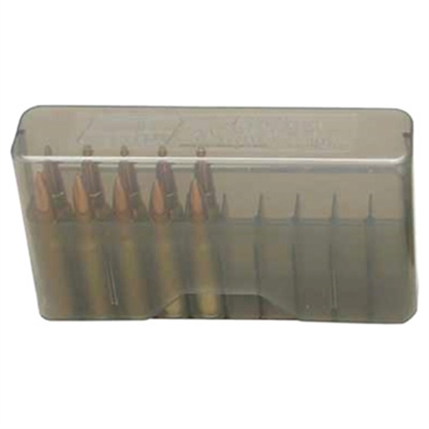 Picture of Mtm Case-Gard J20m41 Slip-Top Ammo Box  Multi-Caliber Clear Smoke Polypropylene 20Rd J-20-M-41 026057222417