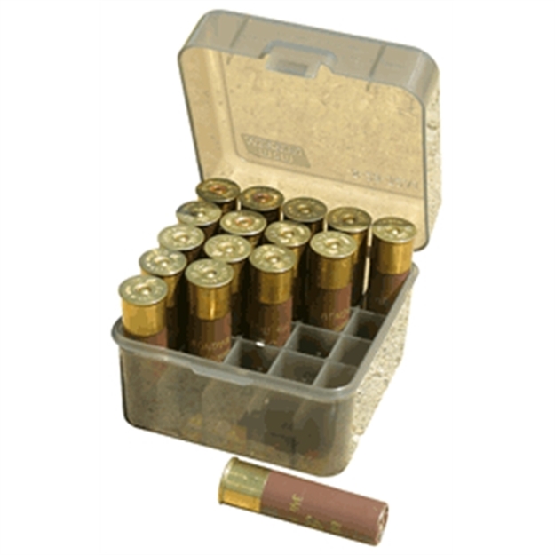 Picture of Mtm Case-Gard S2512m41 Shotshell Box Flip-Top Multi Gauge Shotgun Clear Smoke Polypropylene 25Rd S25-12M-41