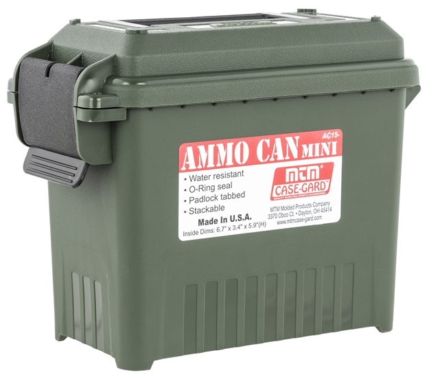 Picture of  Mtm Case-Gard Ac1511 Ammo Can Mini Multi-Caliber Forest Green Polypropylene 026057363011