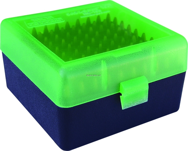 Picture of Mtm Case-Gard Flip-Top 100-Round Rifle Ammo Box, 223Rem/6Mm, Max Oal 2.65", Green/Black