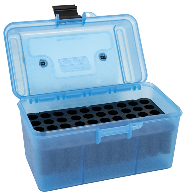 Picture of Mtm Case-Gard H50rm24 Deluxe Ammo Box  Rifle Clear Blue Polypropylene 50Rd H50-RM-24
