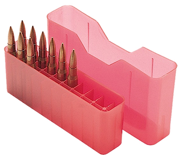 Picture of Mtm Case-Gard J20xs29 Slip-Top Ammo Box  Multi-Caliber Clear Red Polypropylene 20Rd J-20-XS-29 026057223292