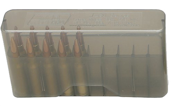 Picture of Mtm Case-Gard J20xs41 Slip-Top Ammo Box  Multi-Caliber Clear Smoke Polypropylene 20Rd J-20-XS-41