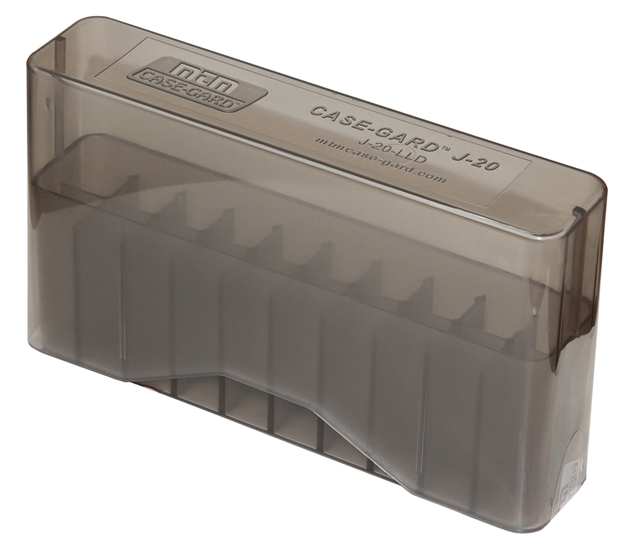 Picture of Mtm Case-Gard J20lld41 Slip-Top Ammo Box  338 Win Mag/7Mm Clear Smoke Polypropylene 20Rd J20-LLD-41 026057235417
