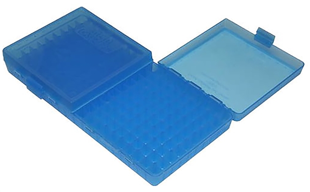 Picture of Mtm Case-Gard P2004524 Case-Gard 200 Series Multi-Caliber Handgun Clear Blue Polypropylene 200 Rds P200-45-24 026057129242