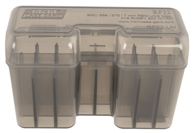Picture of Mtm Case-Gard Rf22lm41 Ammo Box Flip-Top Multi Caliber Rifle Clear Smoke Polypropylene 22Rd RF22-LM-41