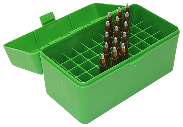 Picture of Mtm Case-Gard Rss5010 Ammo Box Flip-Top 6Mm Ppc/7Mm Green Polypropylene 50Rd RS-S-50-10 026057218106