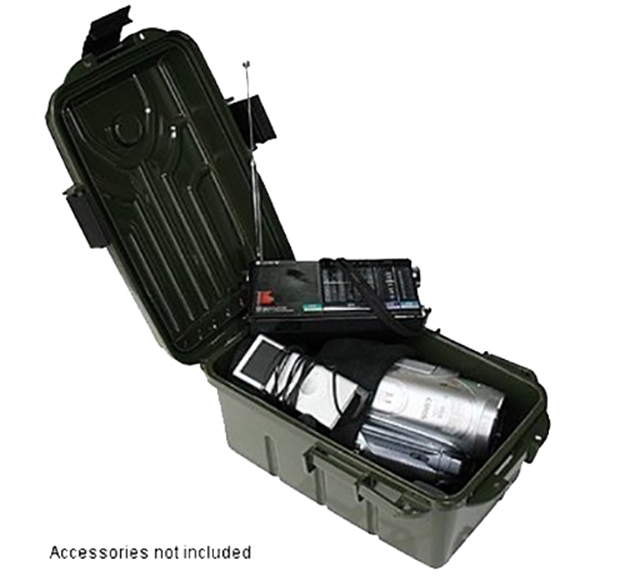 Picture of Mtm Survivor Dry Box, O-Ring Seal, Compass, Signal Mirror, Triple Latch, 9.8" X 6.8" X 4.8", Forest Green S1074-11 026057374116