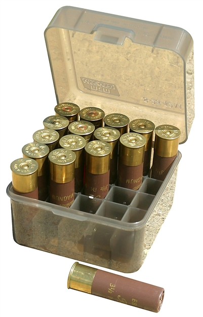 Picture of Mtm Case-Gard S2512m41 Shotshell Box Flip-Top Multi Gauge Shotgun Clear Smoke Polypropylene 25Rd S25-12M-41 026057007410