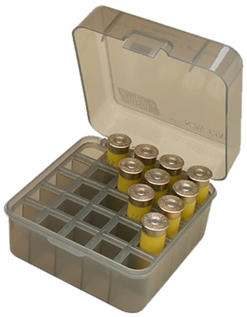 Picture of Mtm Case-Gard S25d41 Shotshell Box Flip-Top Multi Gauge Shotgun Clear Smoke Polypropylene 25Rd S25D-41 026057008417