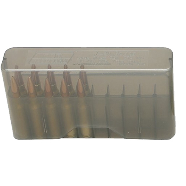 Picture of Mtm Case-Gard J20l41 Slip-Top Ammo Box  Multi-Caliber Clear Smoke Polypropylene 20Rd J-20-L-41 026057207414