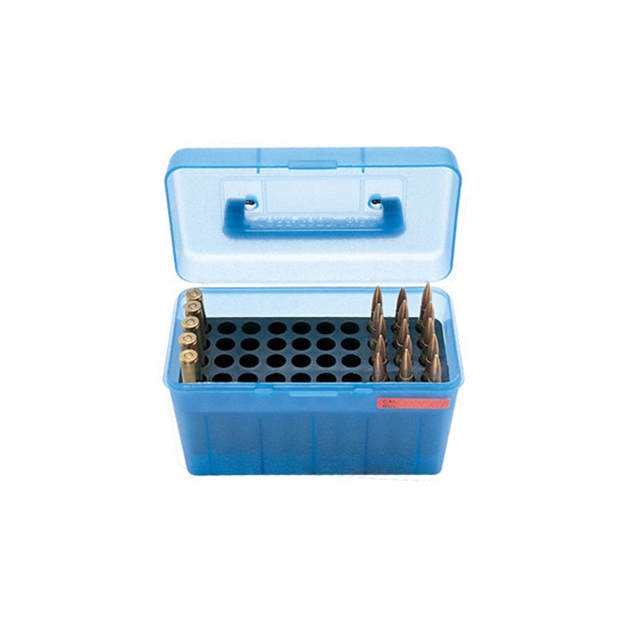 Picture of Mtm Case-Gard H50rl24 Deluxe Ammo Box  Multi Clear Blue Polypropylene 50Rd H50-RL24