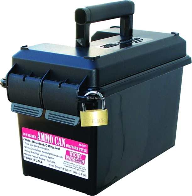 Picture of Mtm 50 Caliber Ammo Can, Polypropylene, 7.4"L X 13.5"W X 8.5"H, Black AC50C-40 026057362359