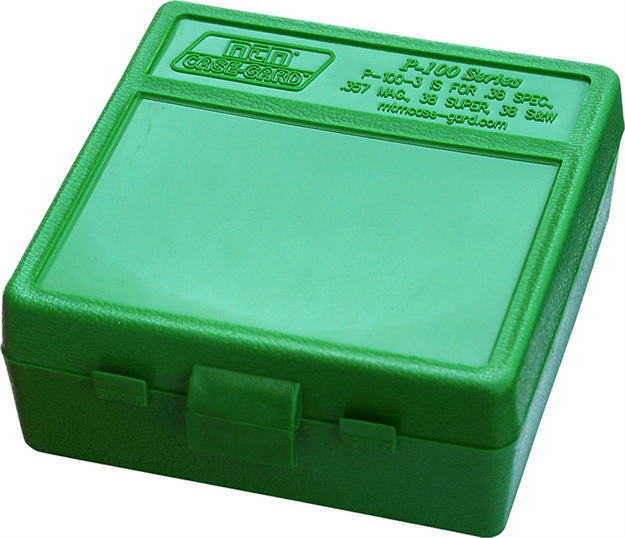 Picture of Mtm Case-Gard P100310 Ammo Box Flip-Top Multi Caliber Green Polypropylene 100Rd P-100-3-10 026057113104