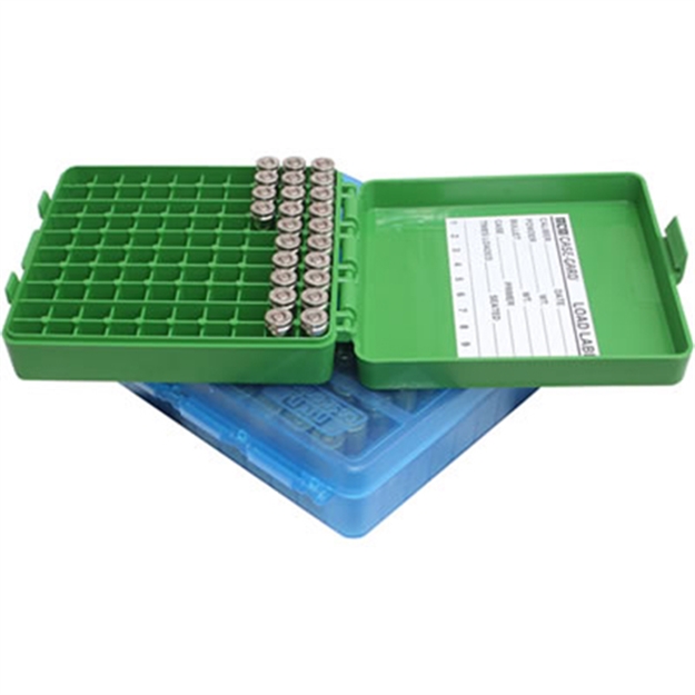 Picture of Mtm Case-Gard P1004410 Ammo Box Flip-Top Multi Caliber Green Polypropylene 100Rd P-100-44-10 026057114101