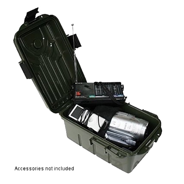 Picture of Mtm Survivor Dry Box, O-Ring Seal, Compass, Signal Mirror, Triple Latch, 9.8" X 6.8" X 3.0", Forest Green S1072-11 026057372112