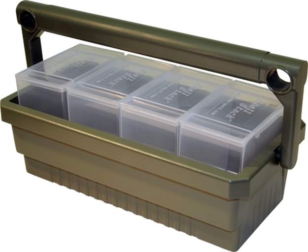 Picture of Mtm Shotshell Box Caddy W/ 4 Ss25 Rnd Clear Shotshell Boxes SSC 026057000541