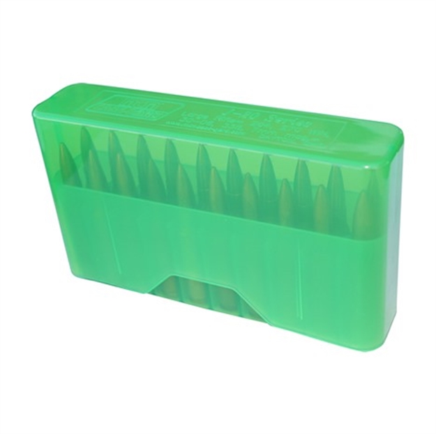 Picture of Mtm Slip-Top Ammo Box 20 Round 22-250 243 Win 7.62X39, Clear-Green J-20-M-16